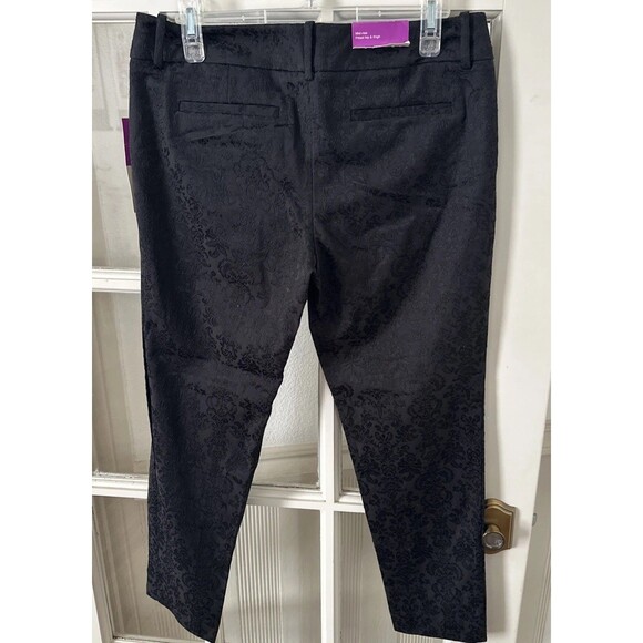 NWT Mossimo Pants Women's 8 Black Jacquard Cropped Mid-Rise - Picture 8 of 10